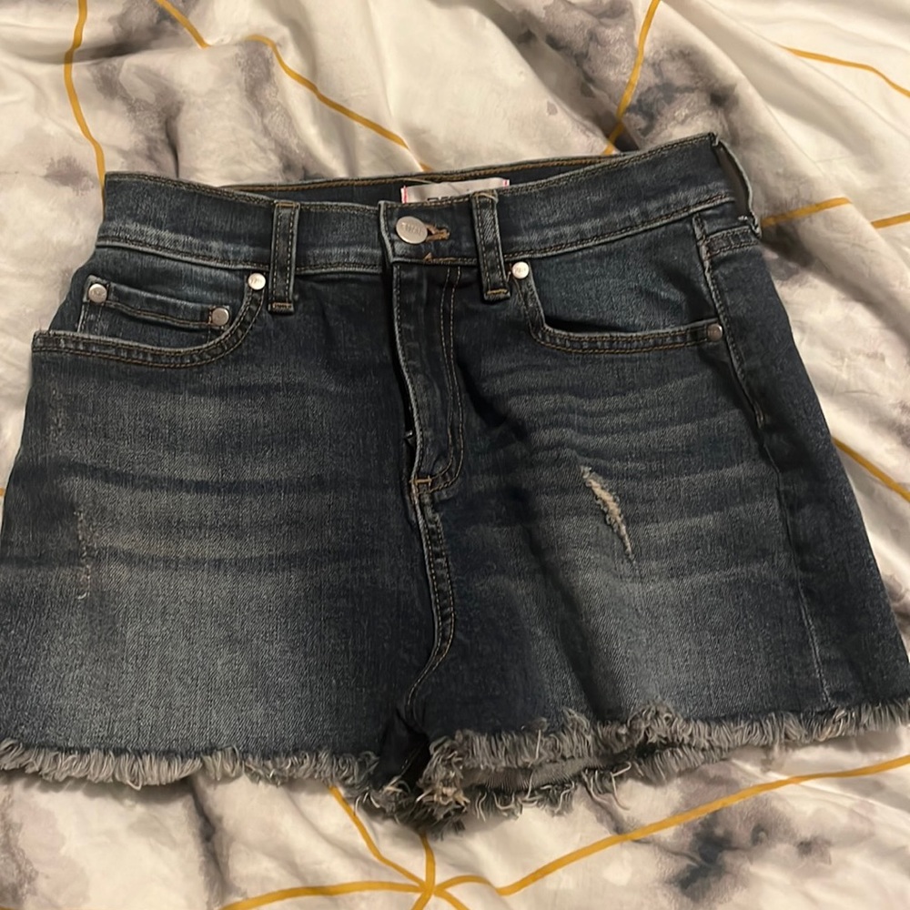 Pink Denim Shorts High Waist 4